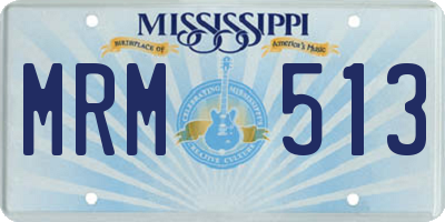 MS license plate MRM513