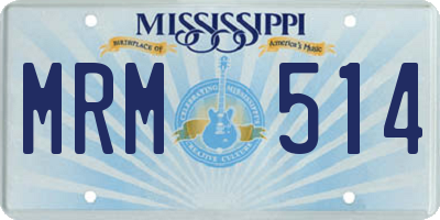 MS license plate MRM514