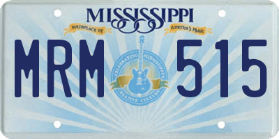 MS license plate MRM515