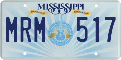 MS license plate MRM517