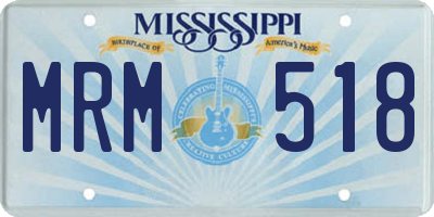 MS license plate MRM518