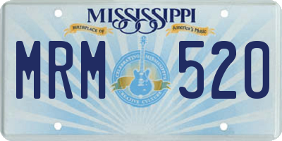 MS license plate MRM520