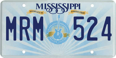 MS license plate MRM524