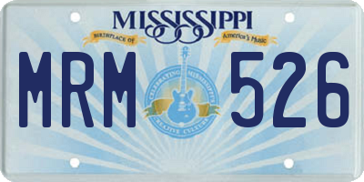MS license plate MRM526