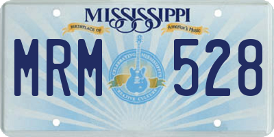 MS license plate MRM528