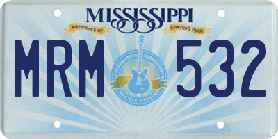 MS license plate MRM532