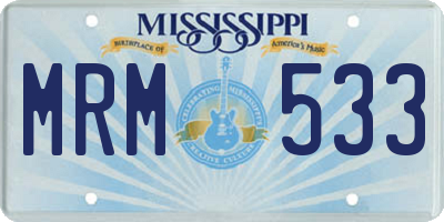 MS license plate MRM533