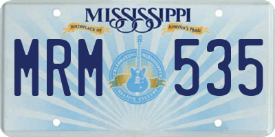 MS license plate MRM535