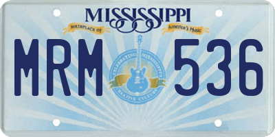 MS license plate MRM536