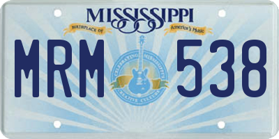 MS license plate MRM538