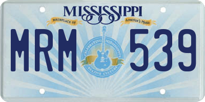 MS license plate MRM539