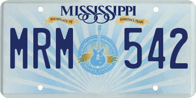 MS license plate MRM542