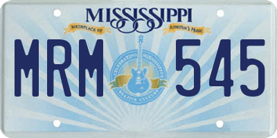 MS license plate MRM545