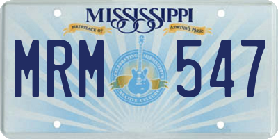 MS license plate MRM547