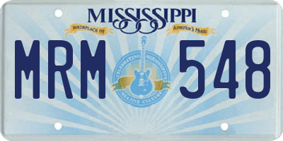 MS license plate MRM548