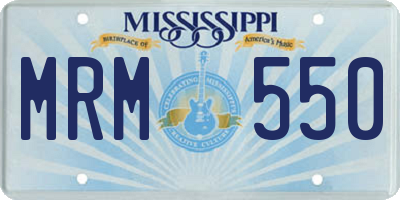 MS license plate MRM550