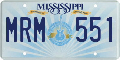 MS license plate MRM551