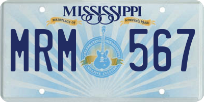 MS license plate MRM567