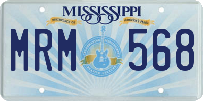 MS license plate MRM568