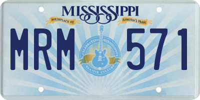 MS license plate MRM571