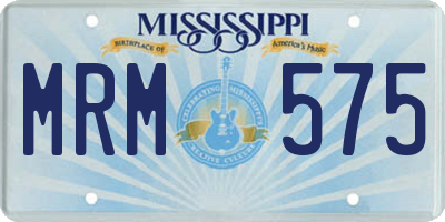 MS license plate MRM575