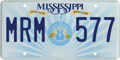 MS license plate MRM577