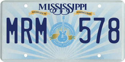MS license plate MRM578