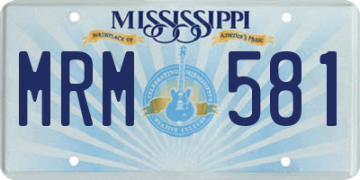 MS license plate MRM581
