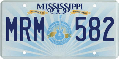 MS license plate MRM582