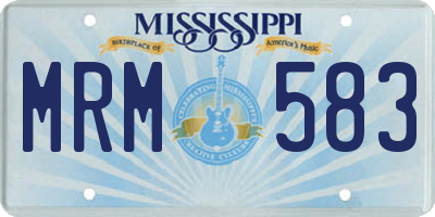 MS license plate MRM583