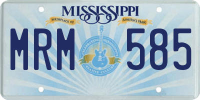 MS license plate MRM585