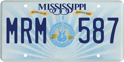 MS license plate MRM587