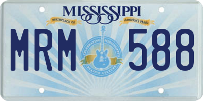 MS license plate MRM588