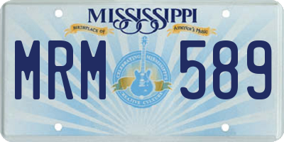 MS license plate MRM589