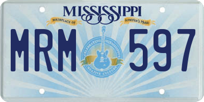 MS license plate MRM597