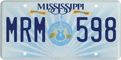 MS license plate MRM598