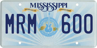 MS license plate MRM600
