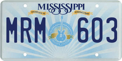 MS license plate MRM603