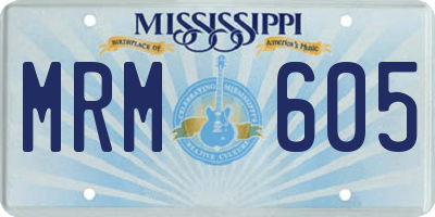 MS license plate MRM605