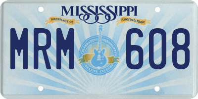 MS license plate MRM608