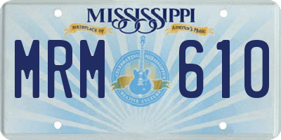 MS license plate MRM610
