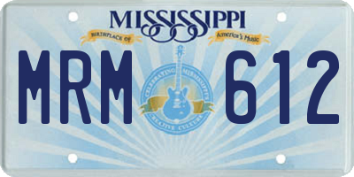MS license plate MRM612