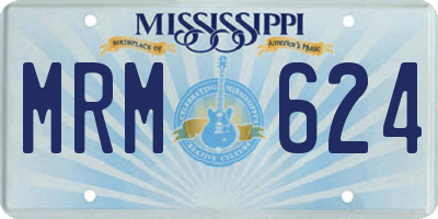 MS license plate MRM624