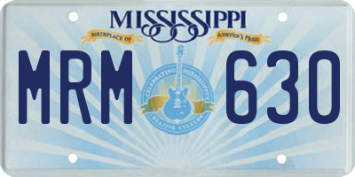 MS license plate MRM630