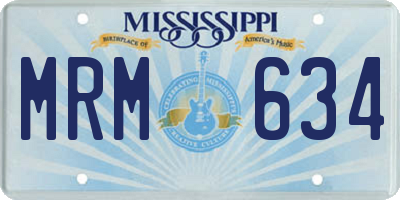 MS license plate MRM634