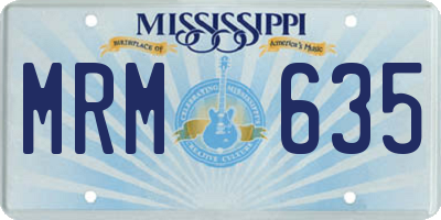 MS license plate MRM635
