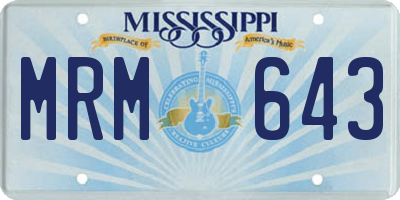 MS license plate MRM643