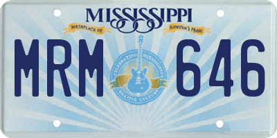 MS license plate MRM646