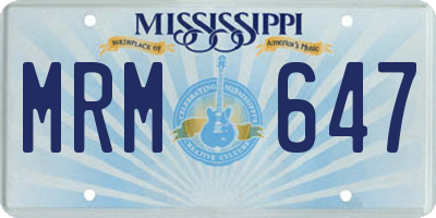 MS license plate MRM647