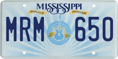 MS license plate MRM650